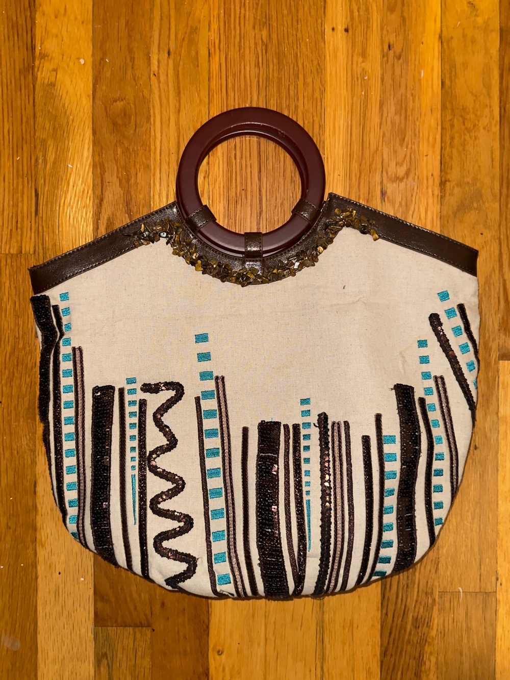 Chicos Circle-Handle Tote Bag
